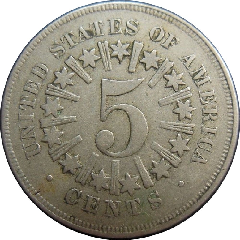 1867-Shield-Nickel-With-Rays